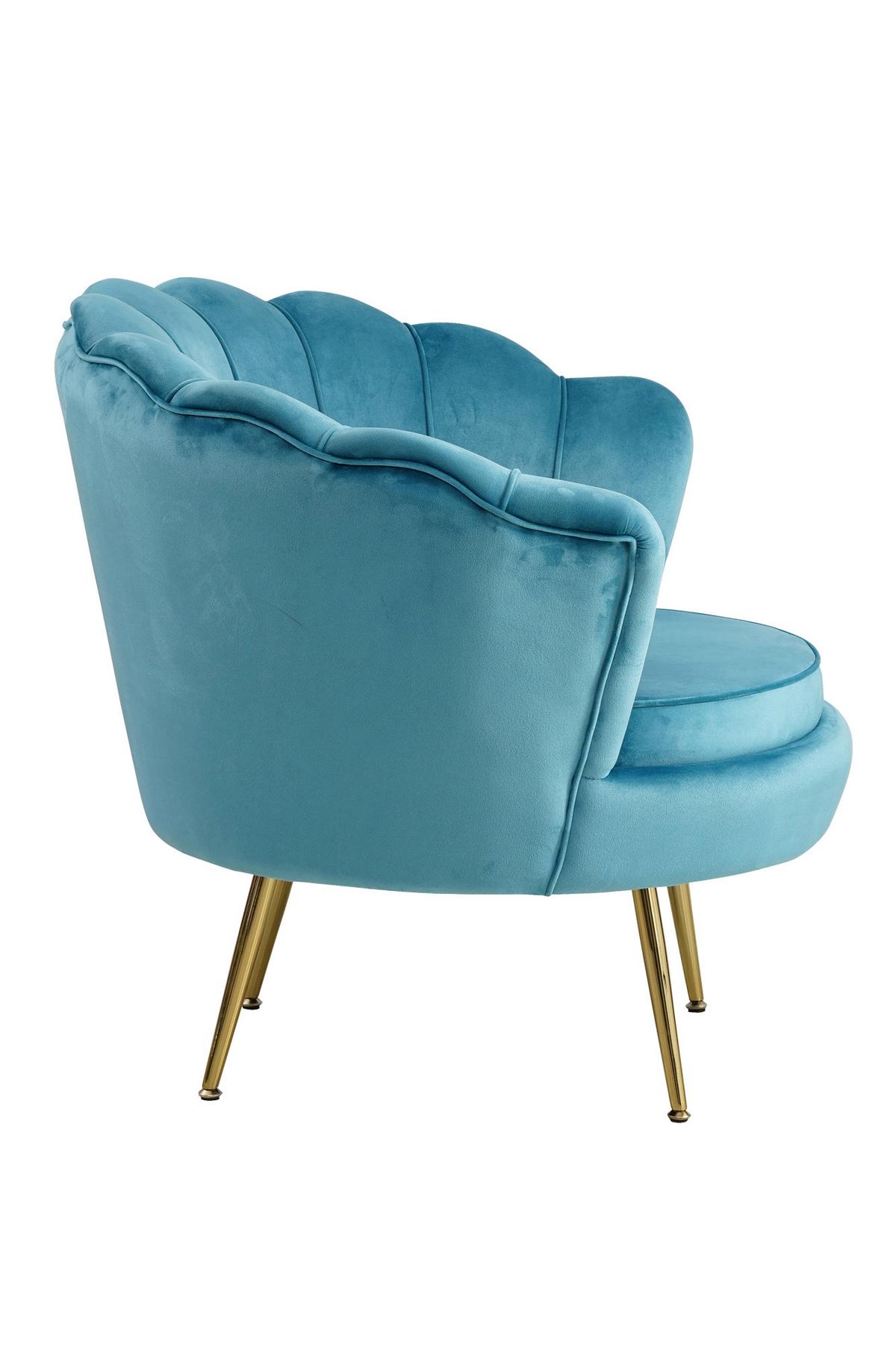 Sessel Blau B: 76 Cm - Blau/Goldfarben, MODERN, Textil (76/78/76cm) - Livetastic
