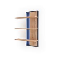 Wandregal Portland B: 70 cm Eiche Dekor 3 Fächer - Eichefarben/Anthrazit, Design, Holz/Holzwerkstoff (70/105/25cm) - Livetastic