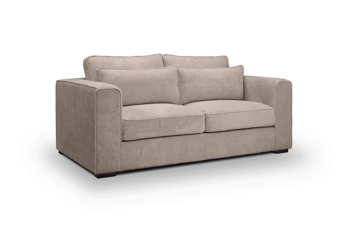 2,5-Sitzer Almera Beigebraun B: 200cm - Beigebraun/Schwarz, Basics, Holz/Textil (200/92/112cm) - MID.YOU