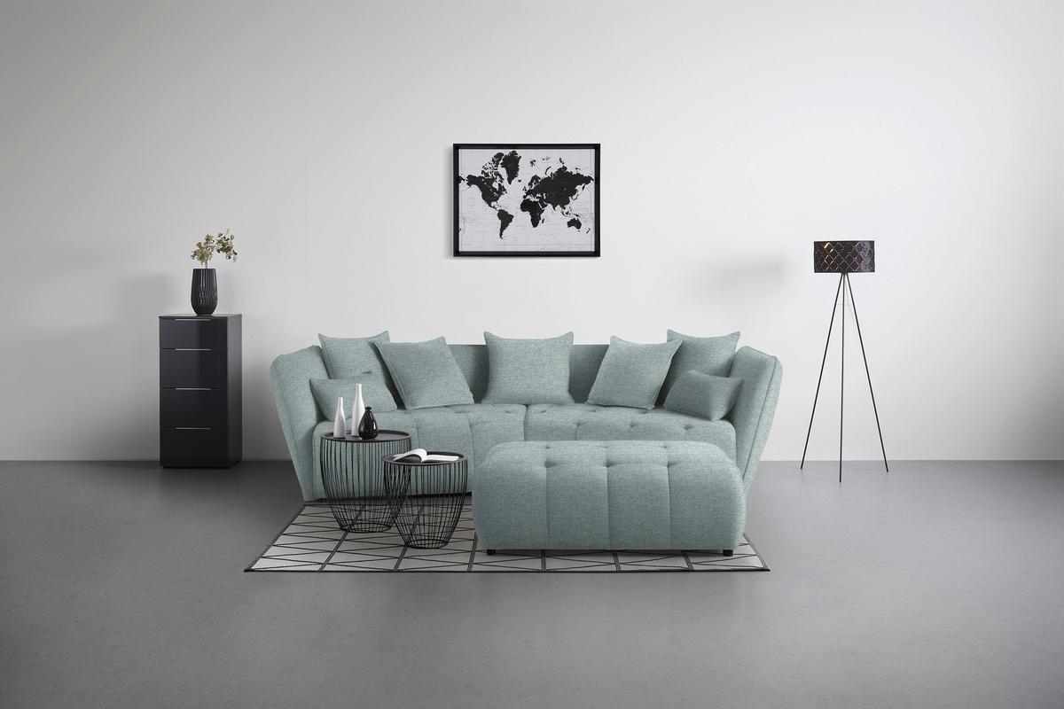 Taburet SOFI, světle modrá - černá/světle modrá, Moderní, textil (128/48/70cm) - Premium Living