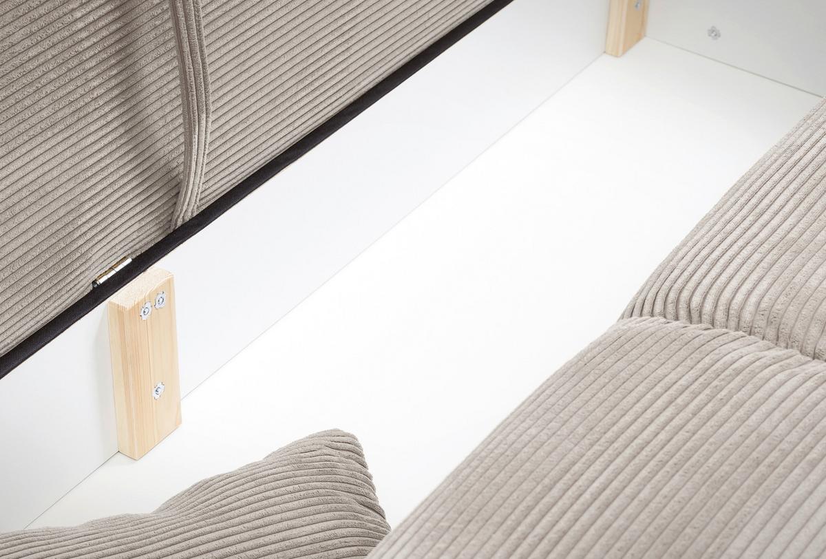 Bigsofa Pera, Beige B: 242 Cm - Chromfarben/Beige, MODERN, Textil (242/71/90/131cm) - Livetastic