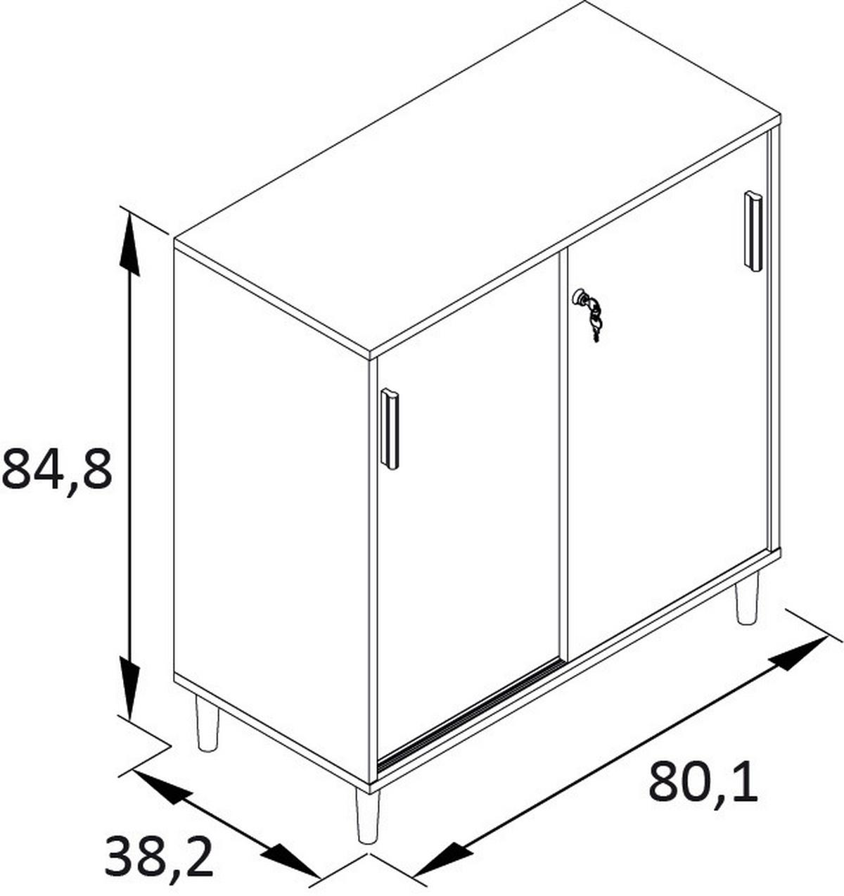 Aktenschrank Torge Weiß B: 80,1cm - Weiß, MODERN, Holzwerkstoff (80,1/84,8/38,2cm) - Livetastic