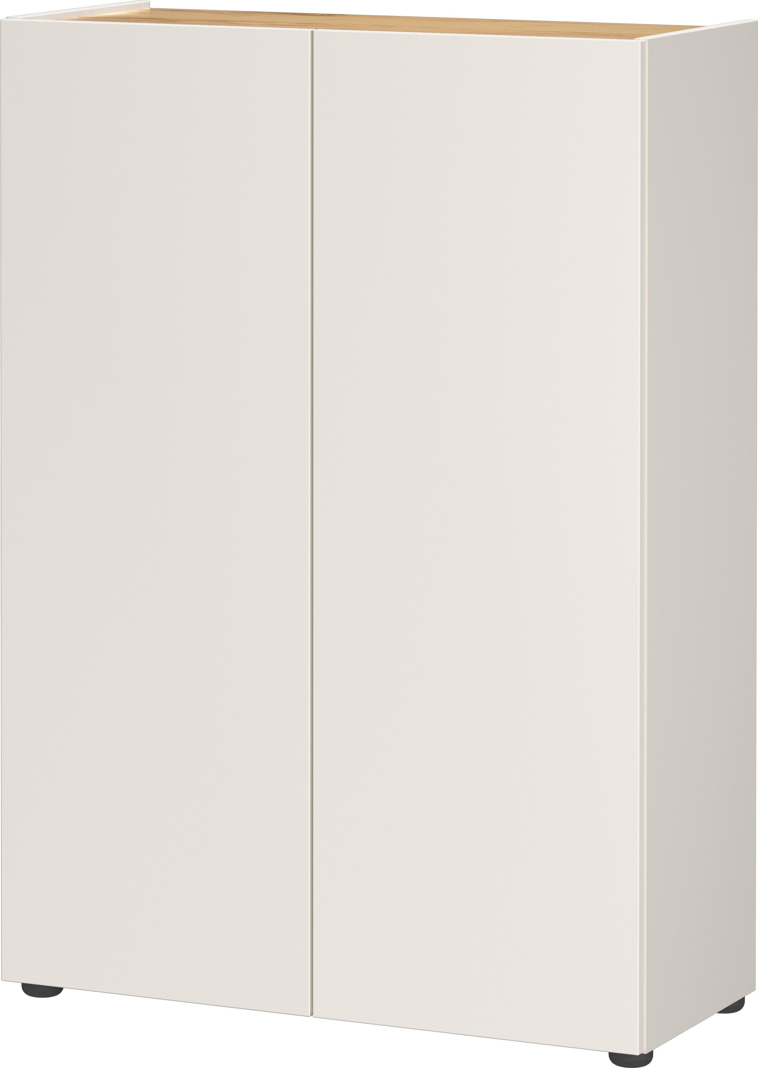 Schuhschrank Alviano Weiß/Eiche Dekor B: 74cm