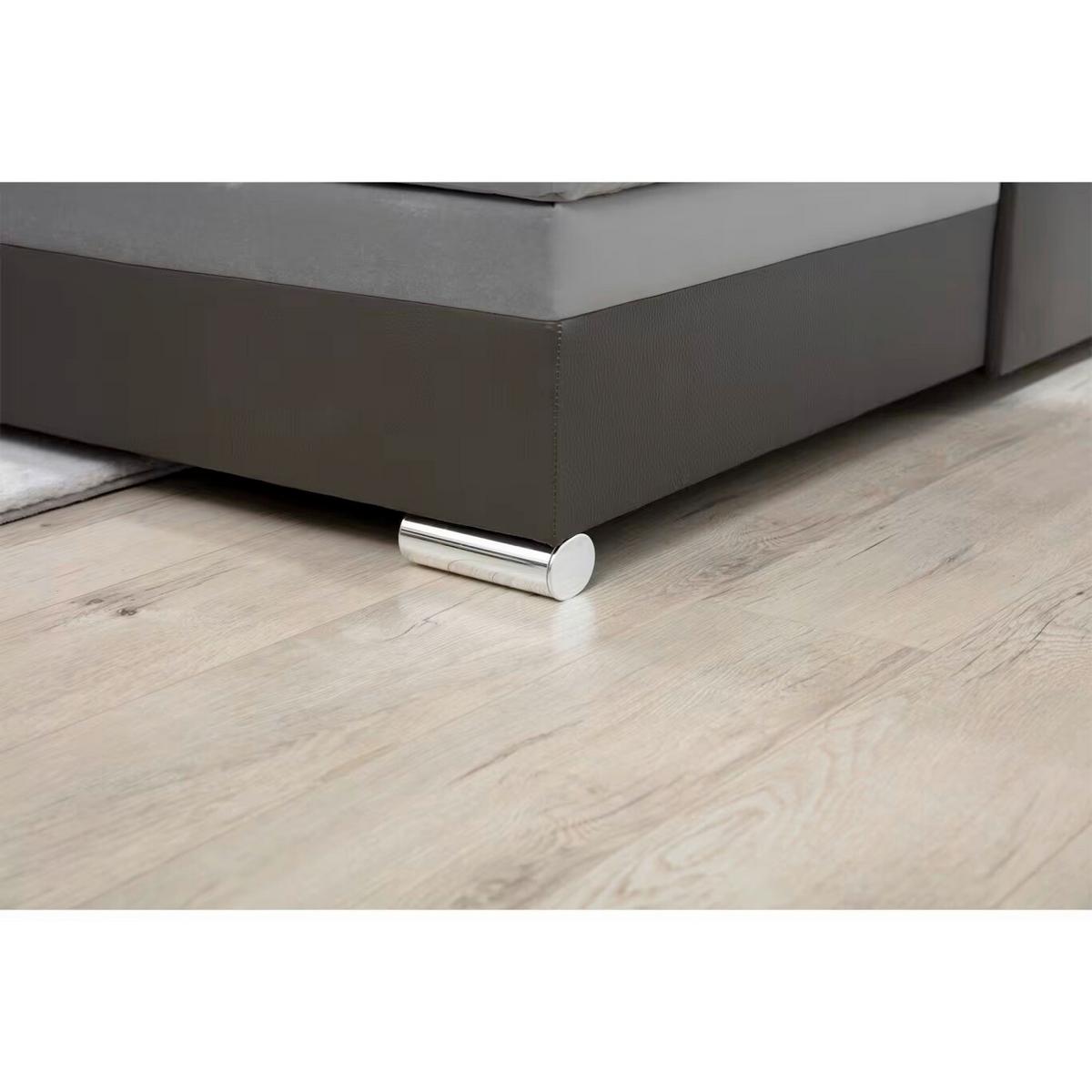 Wohnlandschaft Damario Grau, Schwarz U:189x338x189cm - Chromfarben/Schwarz, Design, Textil (189/338/189cm) - MID.YOU