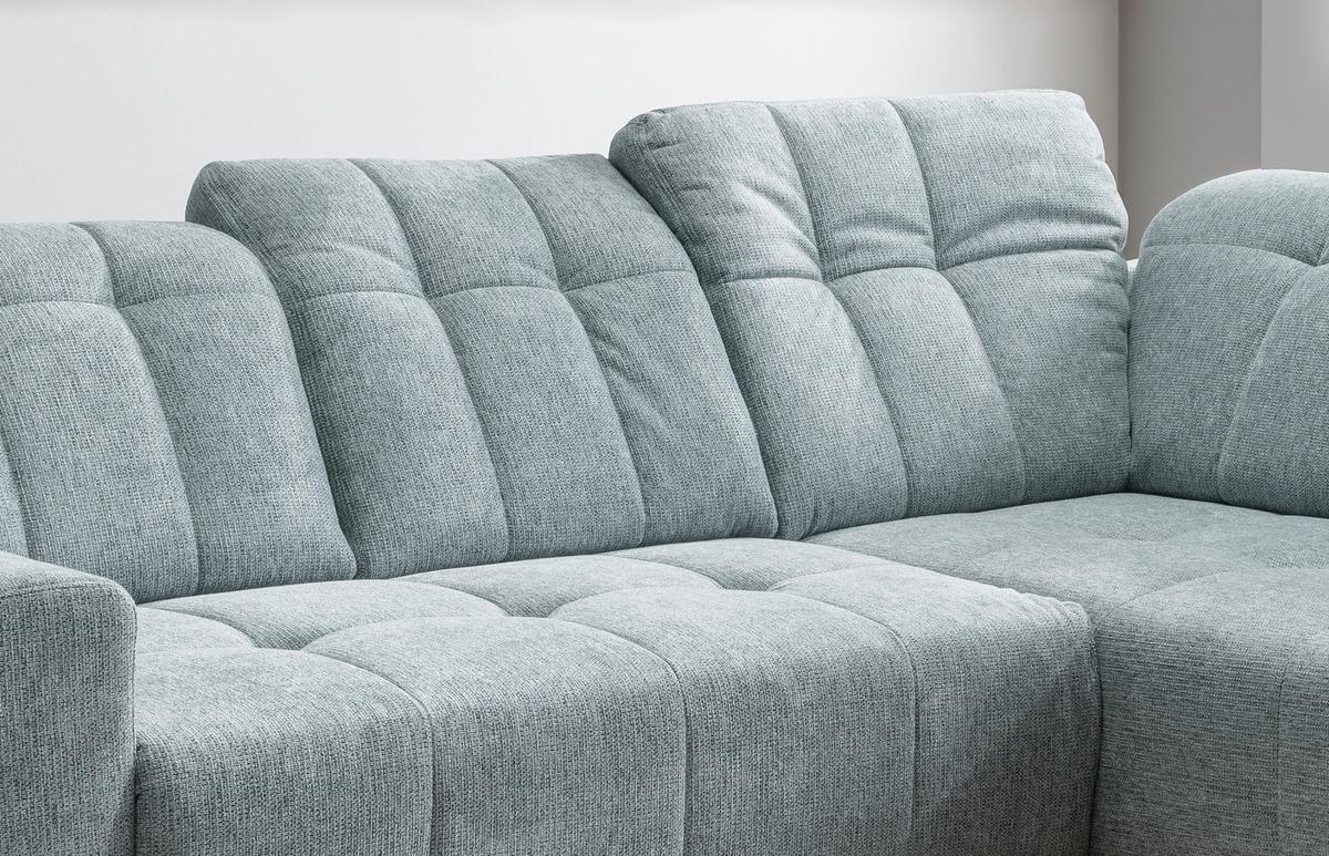 Ecksofa mit USB Anschluss Sano, Mintfrün, S: 261x200 cm - Schwarz/Mintgrün, MODERN, Textil (261/200cm) - Livetastic