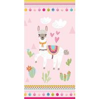 Strandtuch Lama Rosa Rot 75x150 cm - Rot/Rosa, Trend, Textil (75/150cm)