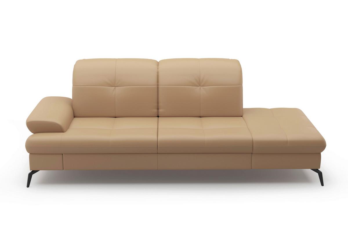 Récamiere Amica E, Cappuccino B: 231 Cm - Schwarz/Cappuccino, KONVENTIONELL, Leder (231/90/122cm) - Sit & More