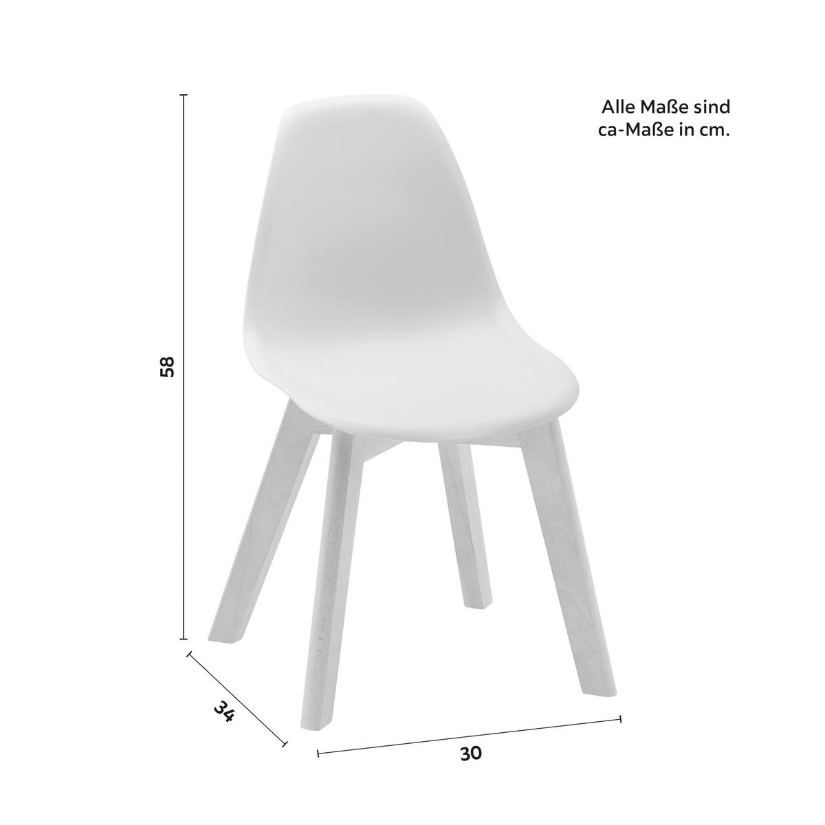 Detská stolička TIBBY - biela, Modern, drevo/plast (30/56,5/32,5cm) - Modern Living