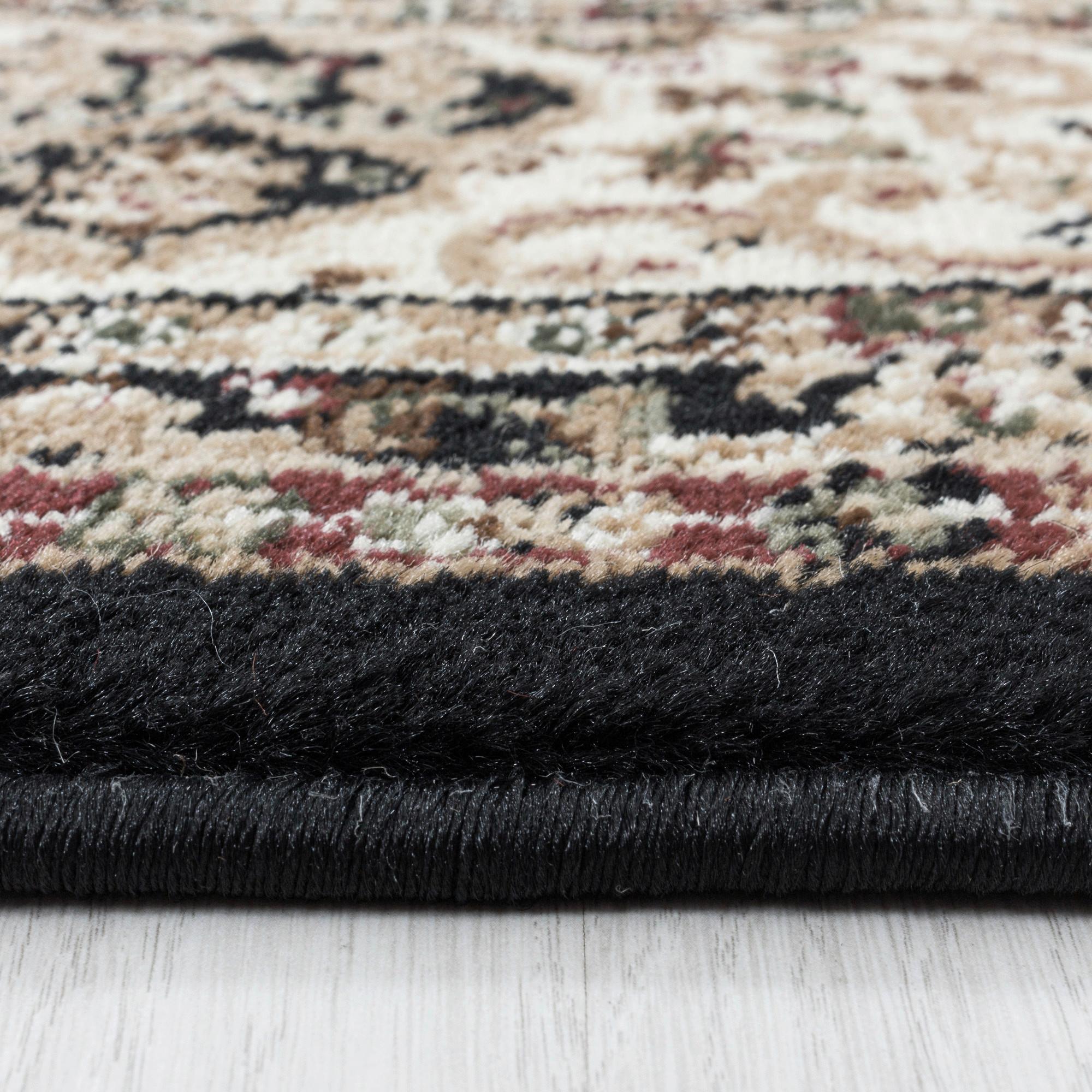 Webteppich Kashmir Black Rand Detail