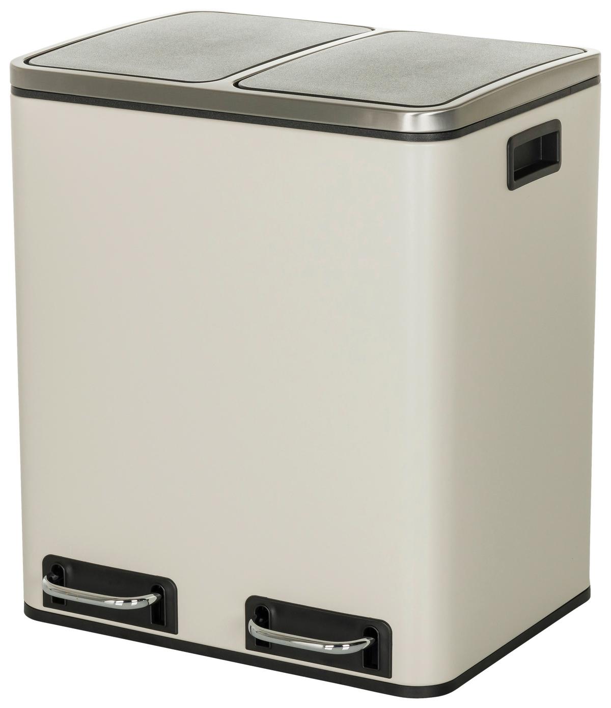 Abfallsammler Clean Ix Schwarz B: 41,5 cm - Beige/Schwarz, MODERN, Kunststoff/Metall (41,5/48/32cm) - MID.YOU