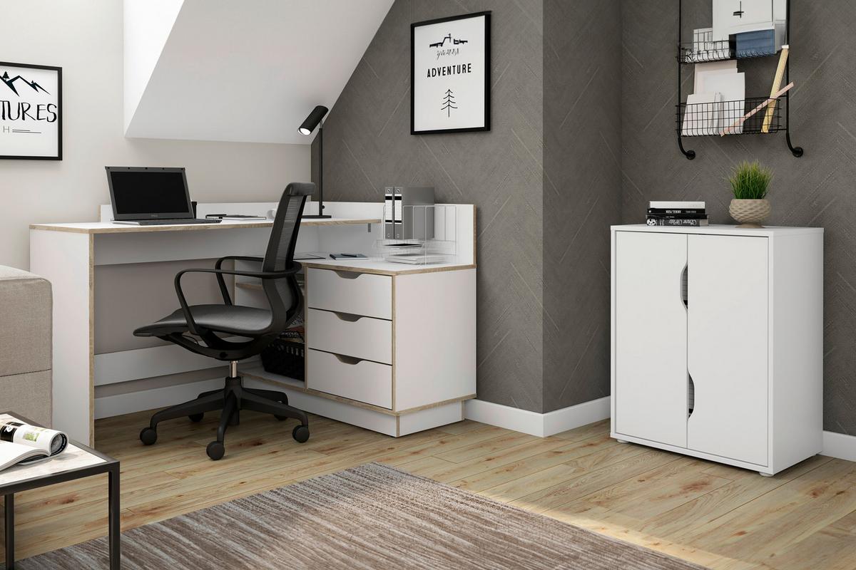 Aktenschrank Belfast - Weiß, MODERN, Holzwerkstoff (60/76,5/37cm) - MID.YOU