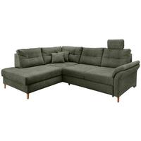 Ecksofa Brizzini Dunkelgrün S: 206x264 Cm - Dunkelgrün/Naturfarben, MODERN, Textil (206/264cm) - Livetastic