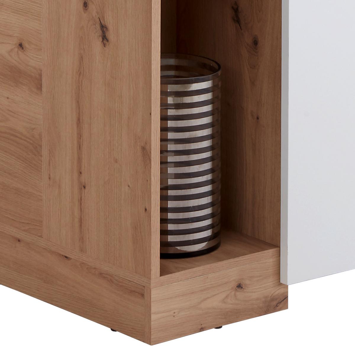 Eckschrank Begehbar Mit Regal 120cm Box, Eiche Dekor/weiß - Weiß/Eiche Artisan, MODERN, Holzwerkstoff (120/205/150cm) - Ondega