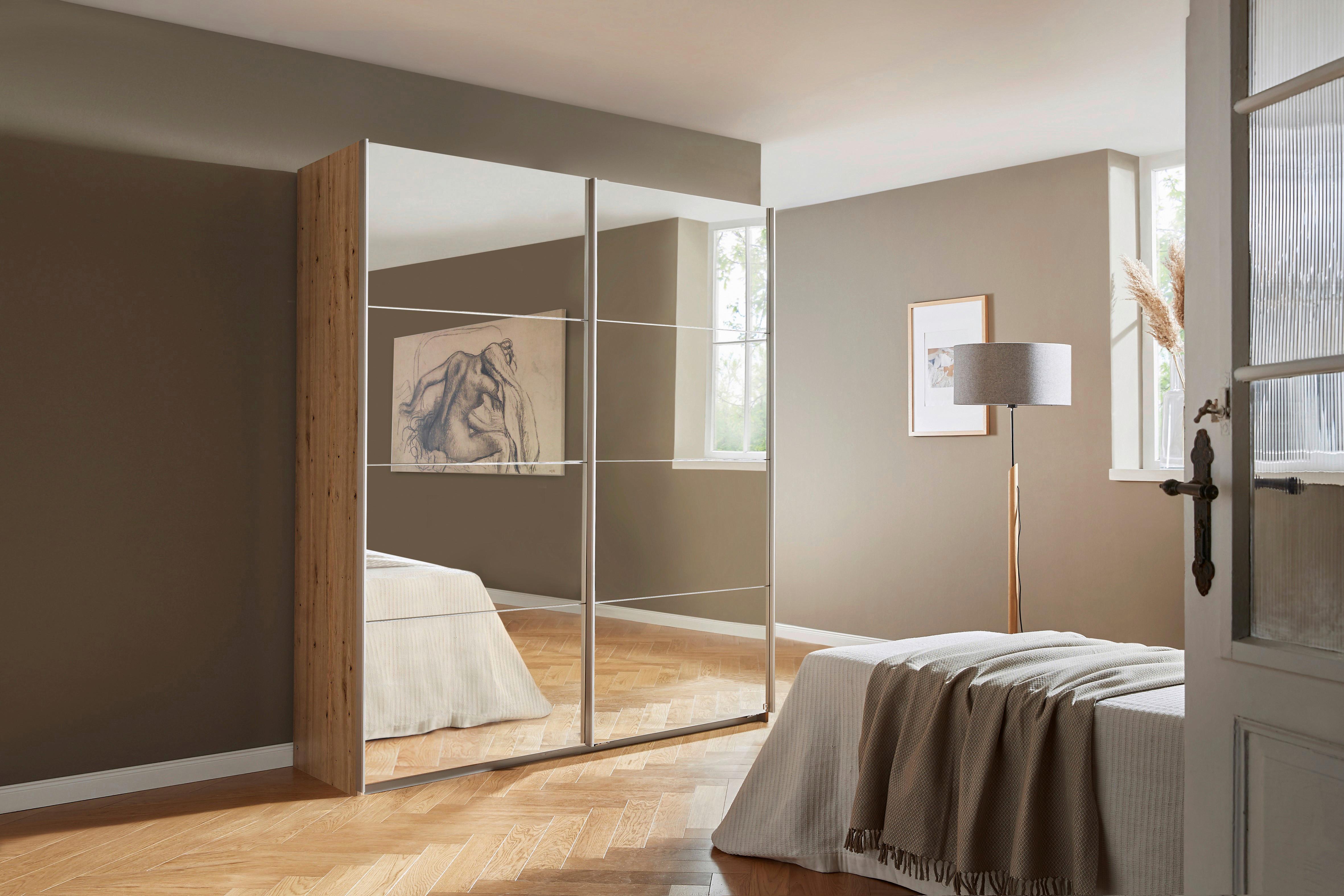 Schwebetürenschrank Subito - Silberfarben/Eiche Artisan, MODERN, Holzwerkstoff (136/197/61cm) - Rauch Möbel