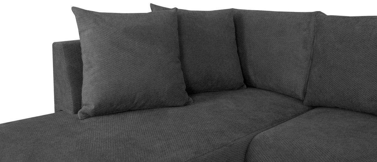Wohnlandschaft Veronice Anthrazit B: 313 cm - Blau/Anthrazit, Trend, Textil (171/313/141cm)