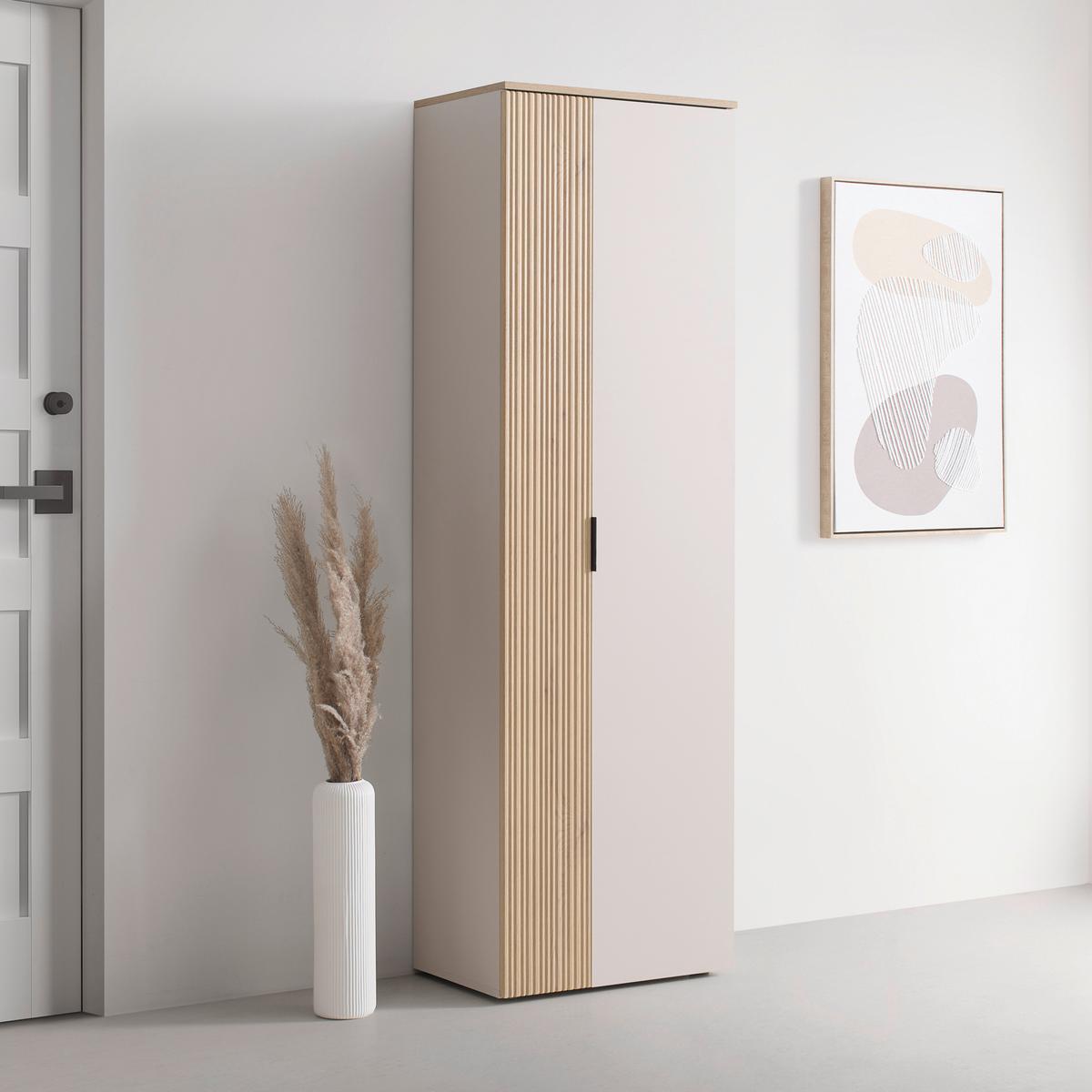 Predsieňová skriňa dekor dub/kašmír - čierna/kašmírová, Modern, kompozitné drevo/plast (60/195/40cm) - Mömax
