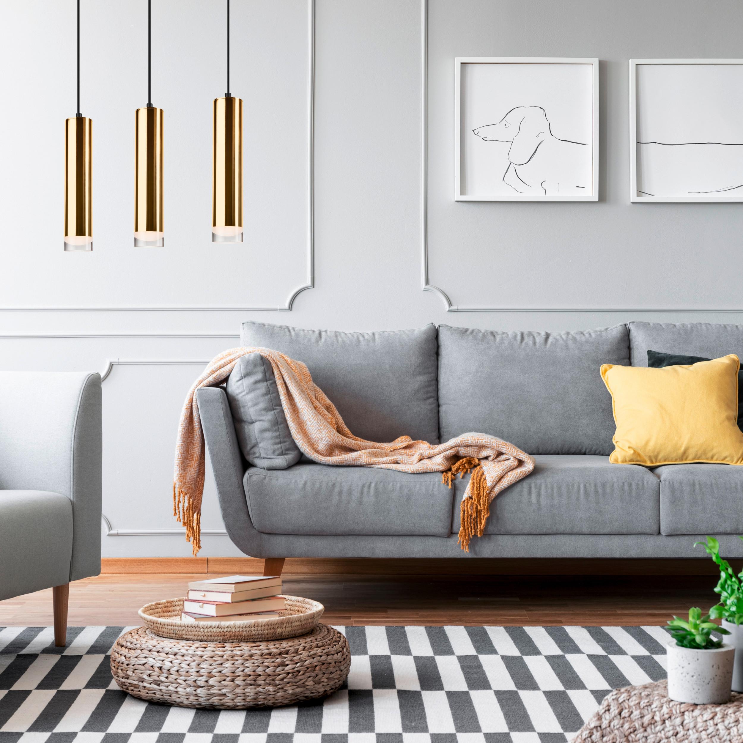 Hängeleuchte 39589 Diego Gold - Goldfarben, Design, Metall (90/50/90cm)