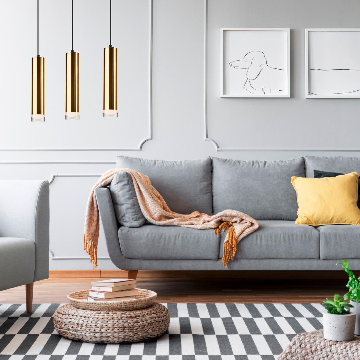 Hängeleuchte 39589 Diego Gold - Goldfarben, Design, Metall (90/50/90cm)