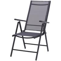 Gartensessel Klappbar Anja Aluminium, Textilene - Anthrazit, MODERN, Textil/Metall (56/106/66cm) - Ondega