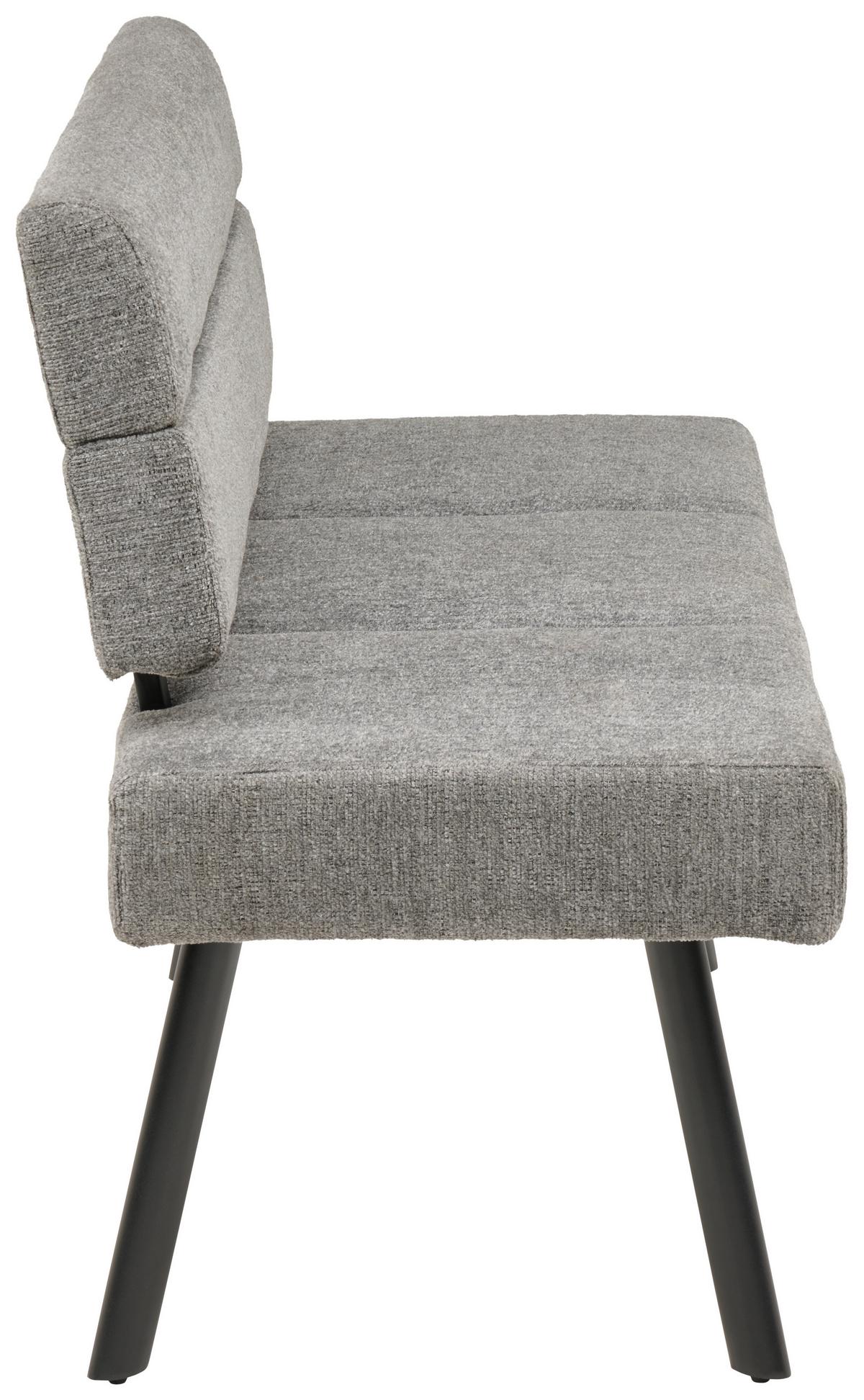 Sitzbank Paros mit Lehne Anthrazit, B: 140 cm - Anthrazit/Schwarz, KONVENTIONELL, Textil/Metall (140/88/62cm) - MID.YOU