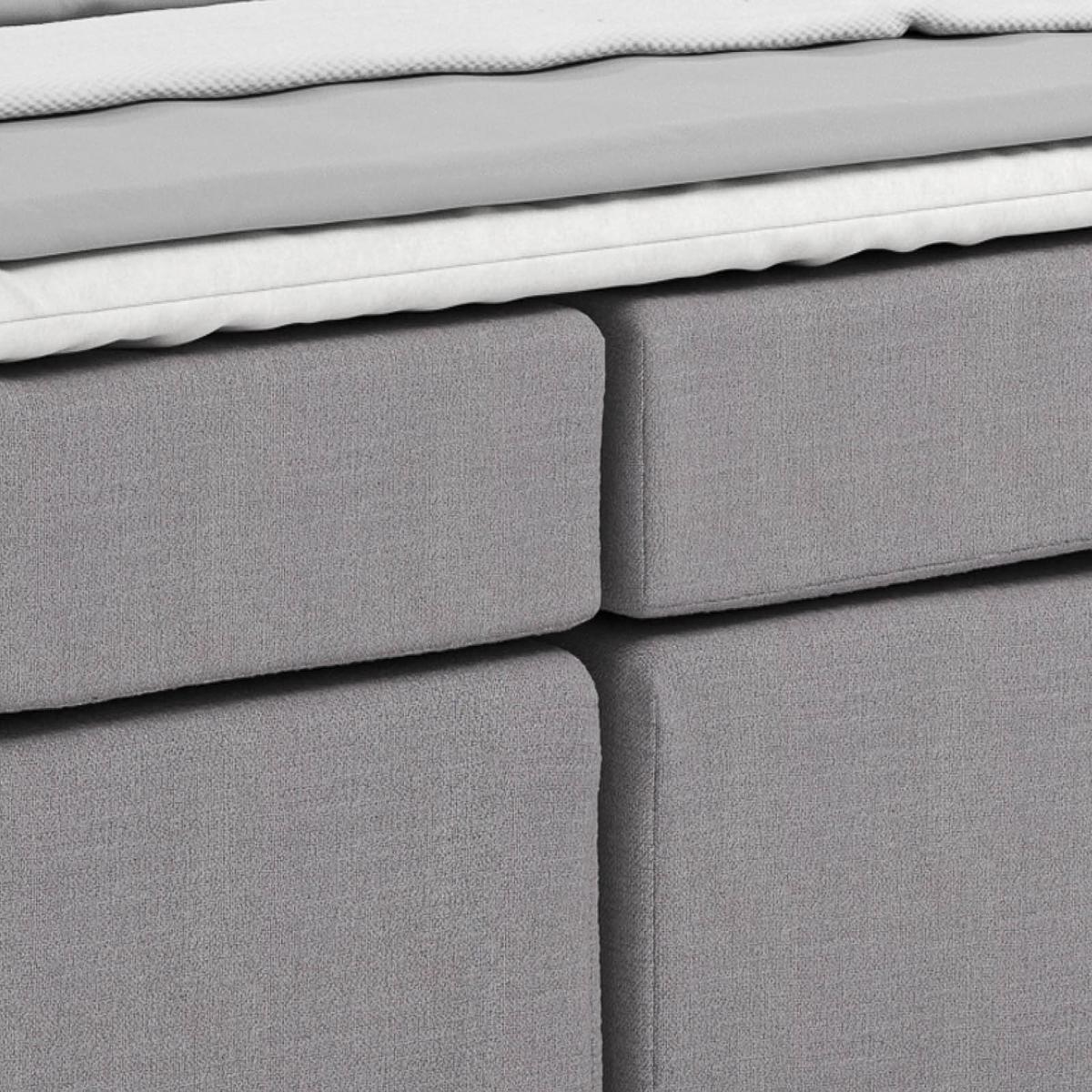 Manželská postel Nero, 180x200, šedá - šedomodrá/šedobéžová, Konvenční, kov/textil (180/200cm)