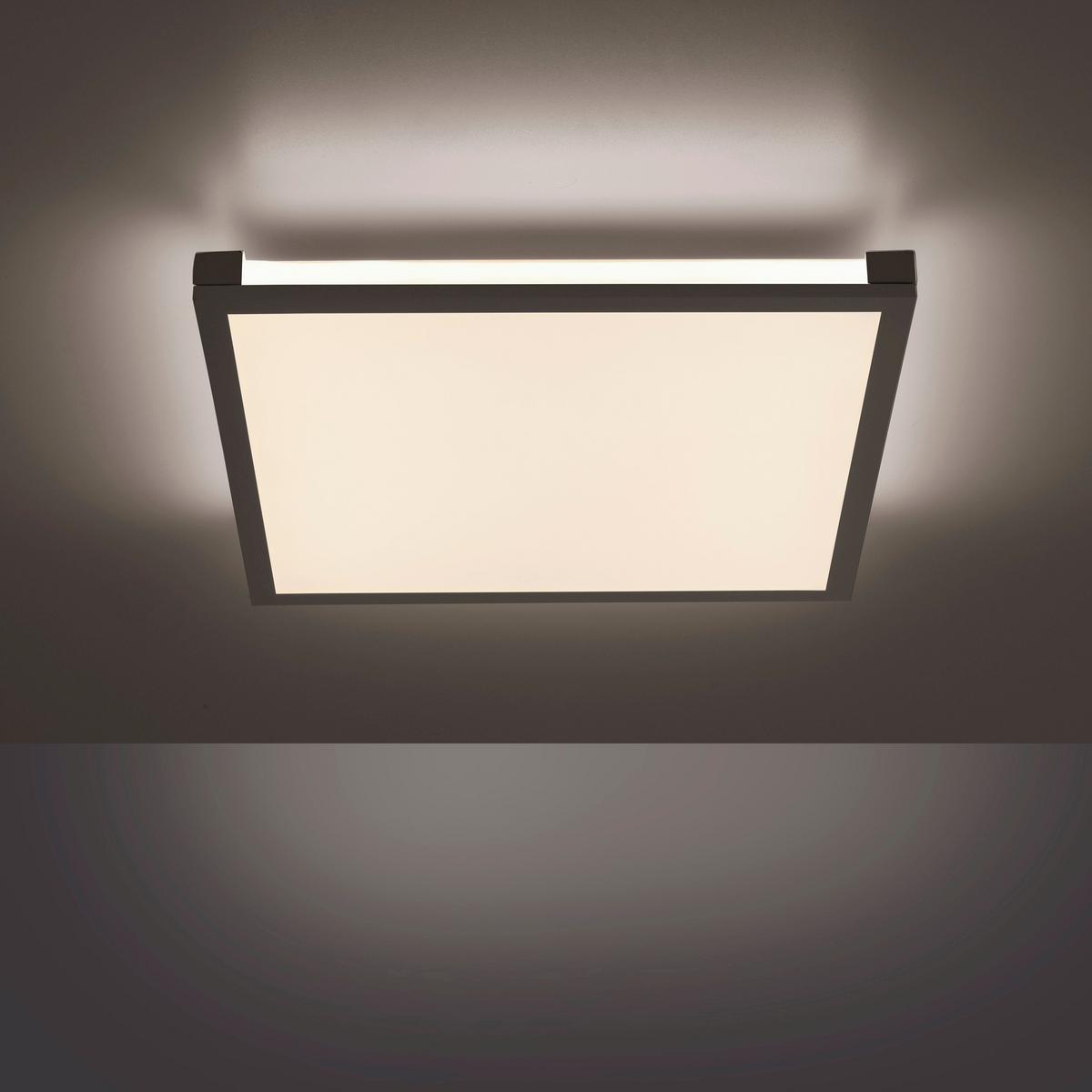 Deckenleuchte Mario L: 45 cm Quadratisch 2-Flammig dimmbar - Schwarz, Basics, Kunststoff/Metall (45/45/7,1cm)