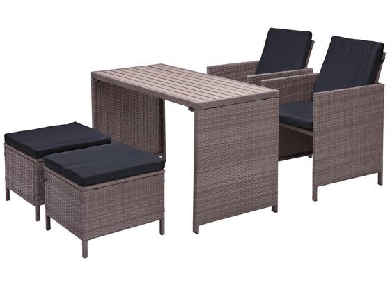 Gartenset Emely - Dunkelgrau/Hellgrau, MODERN, Kunststoff/Textil - Ombra Gartenset Emely - Dunkelgrau/Hellgrau, MODERN, Kunststoff/Textil - Ombra