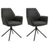 Armlehnstuhl Blair Anthrazit Gepolstert 2-Er Set - Anthrazit/Schwarz, KONVENTIONELL, Textil/Metall (57/89/61cm) - MID.YOU
