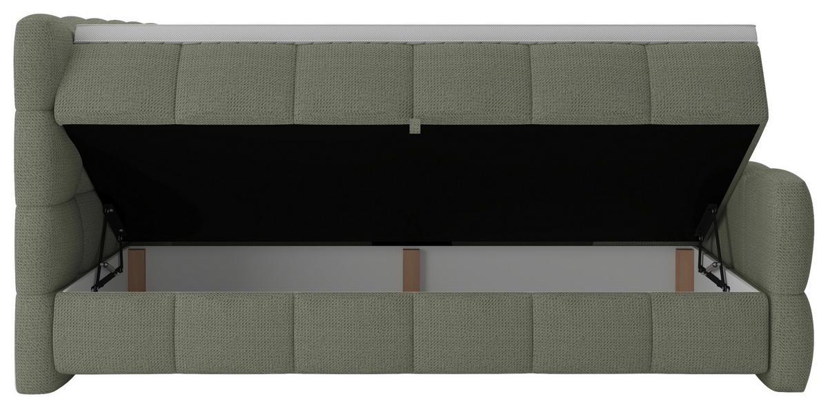 BOXSPRINGBETT inkl. Bettkasten 160x200 - Schwarz/Grün, Trend, Holz/Holzwerkstoff (160/200cm) - Sembella