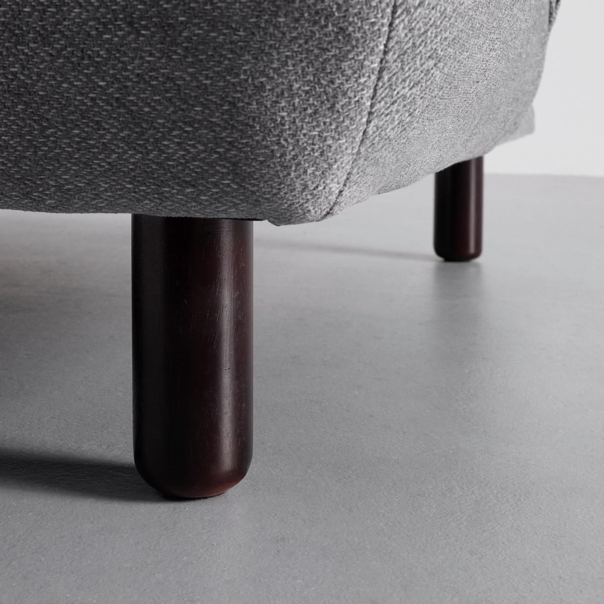 Rozkladacia pohovka Camilla svetlosivá - svetlosivá/tmavohnedá, Modern, drevo/textil (186/90/106cm) - Bessagi Home