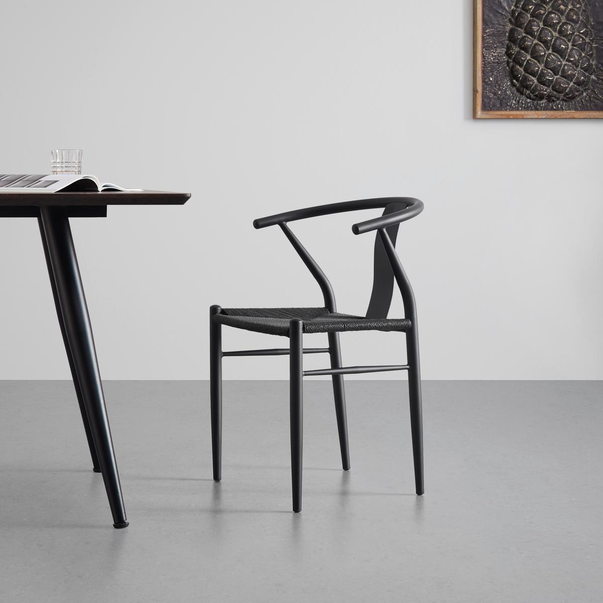 Kovová jedálenská stolička MONIKA čierna - čierna, Modern, kov (55/77,5/51cm) - Bessagi Home