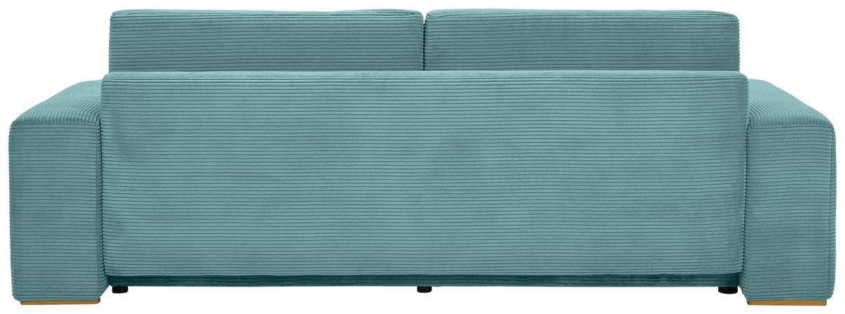 Schlafsofa Vouge Mintgrün Bettkasten, B: 255 Cm - Buchefarben/Schwarz, KONVENTIONELL, Textil (255/86/123cm) - Livetastic
