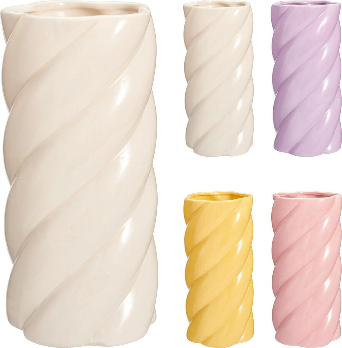 Váza TWISTY - pink/orgovánová, Basics, keramika (12.5/25/12.5cm)