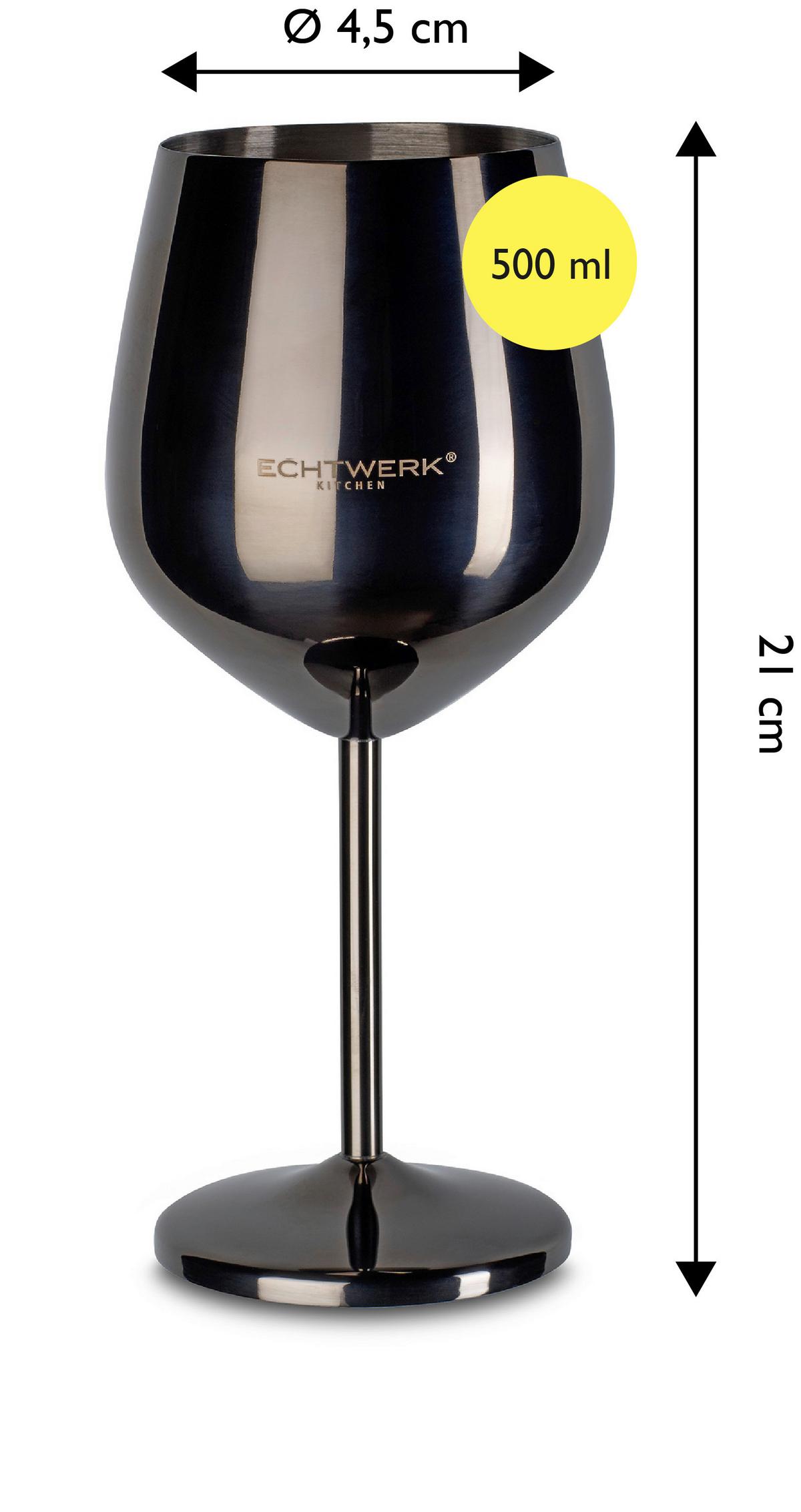 Sada sklenic ECHTWERK WEINGLÄSER 6TLG. - černá, Trend, kov - Echtwerk