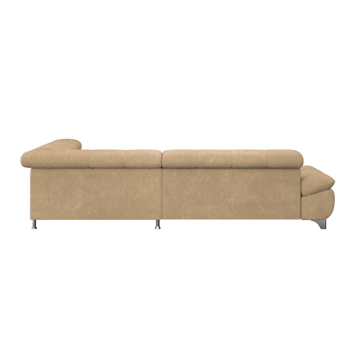 Ecksofa Gemini Sandfarben, B: 312cm - Sandfarben/Chromfarben, KONVENTIONELL, Textil (312/234cm)