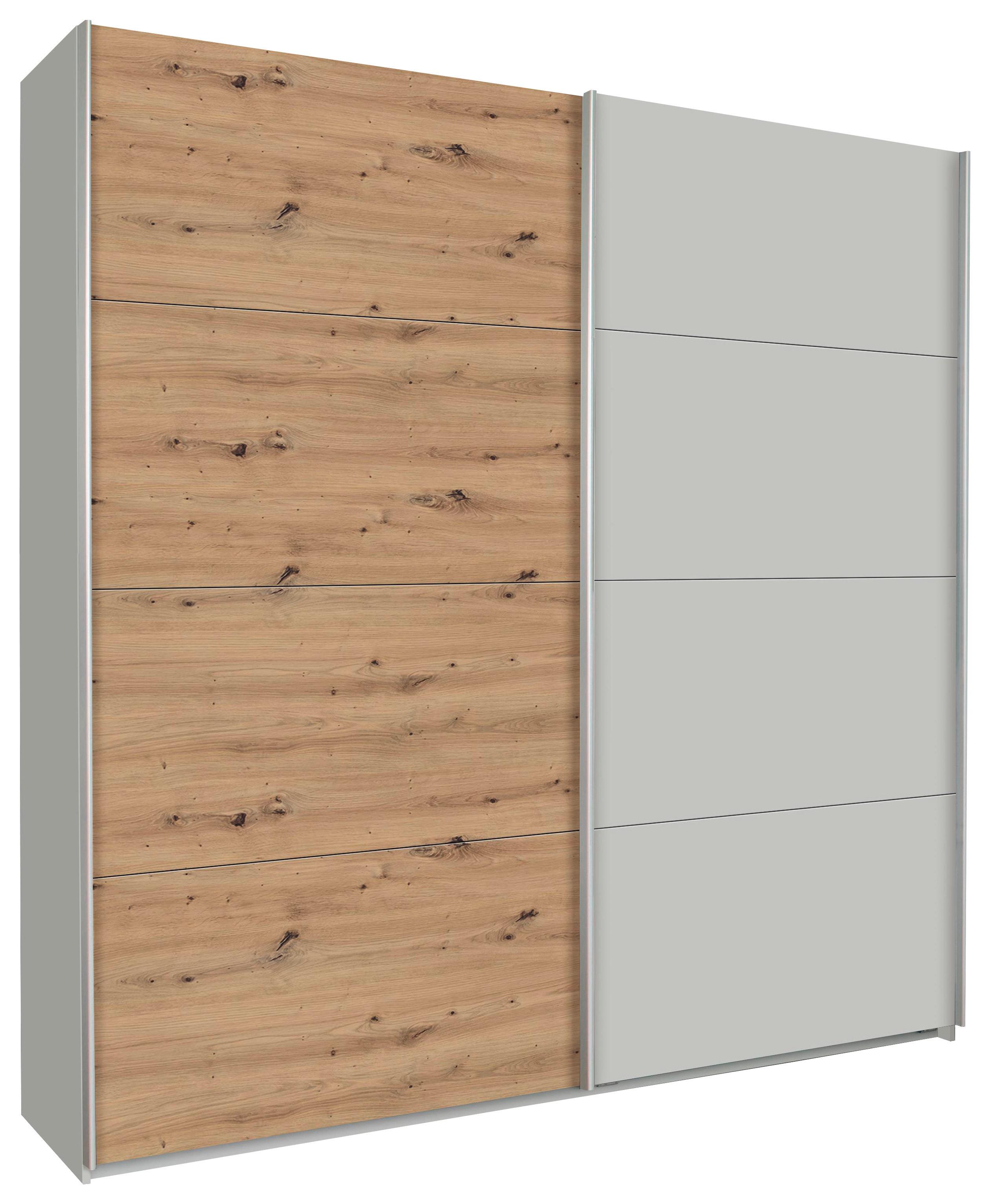 Schwebetürenschrank B: 226 Cm Feldkirch, Grau/eiche Dekor - Eichefarben/Grau, MODERN, Holzwerkstoff (226/229/62cm)