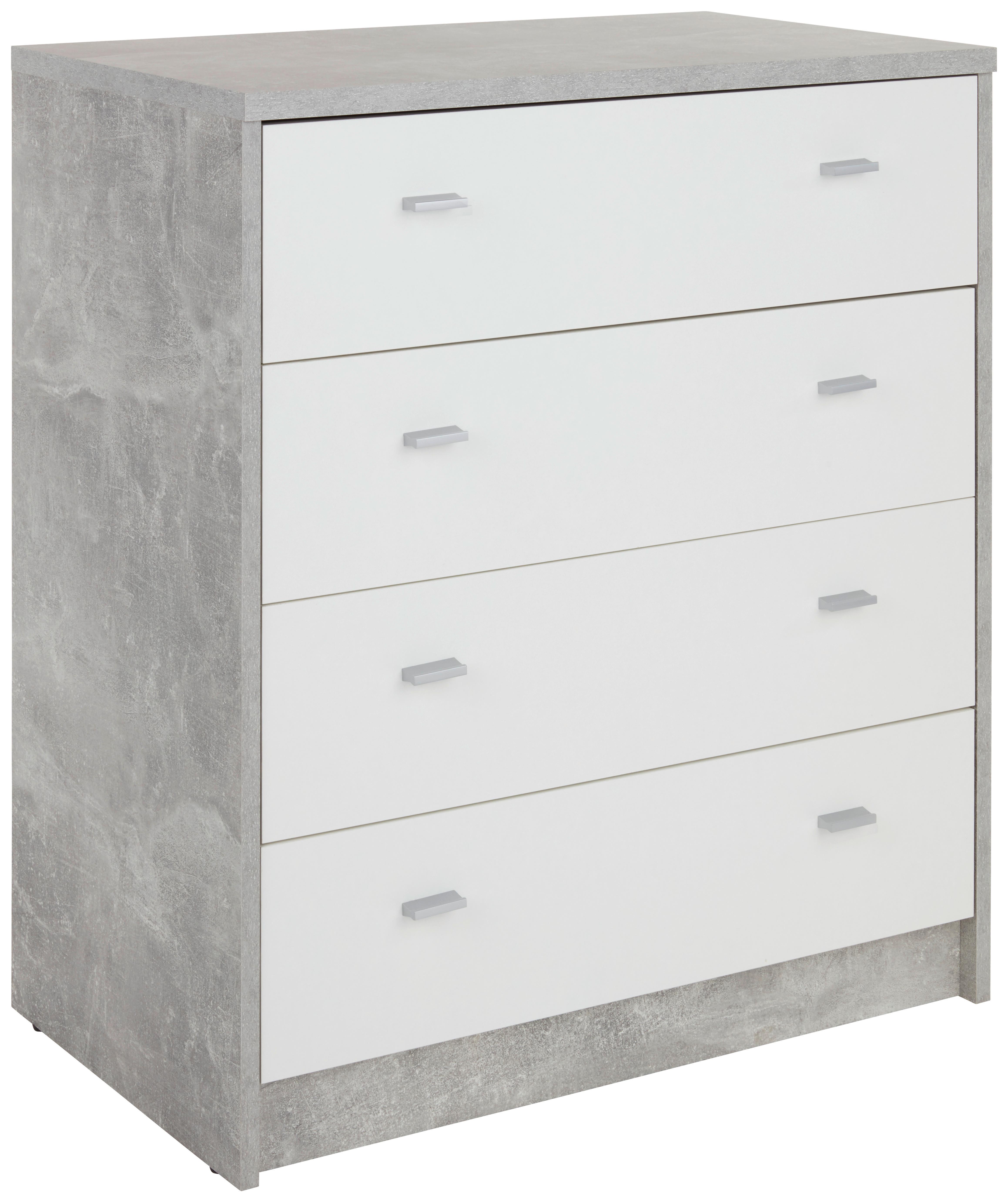 Komoda 4-You New Yuk06 - čierna/sivá, Moderný, kompozitné drevo (74/85,4/44,5cm)