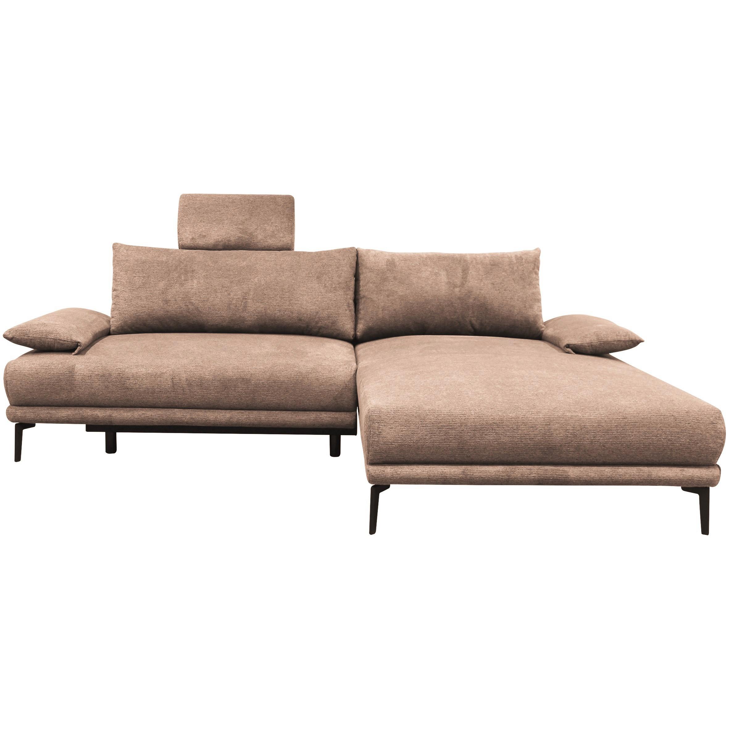Ecksofa Mit Bettkasten Lagacy 260x192 Cm Webstoff Beige - Beige/Schwarz, Design, Textil (260/192cm) - MID.YOU