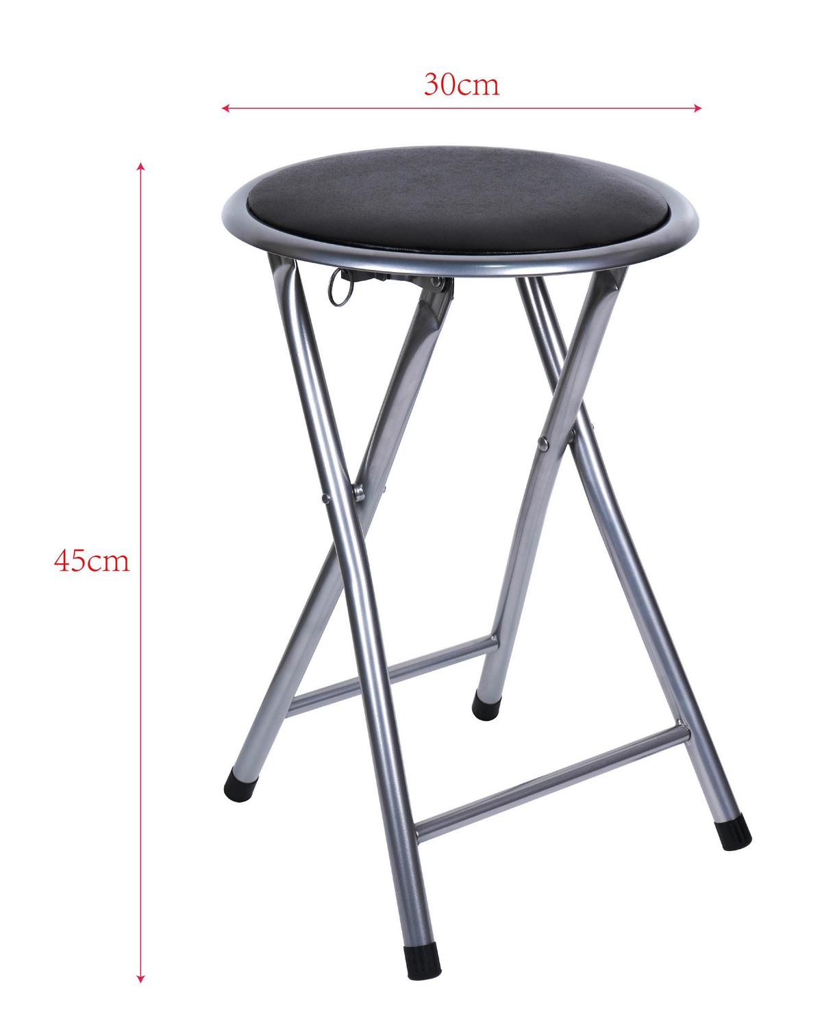 Klapphocker Ouzo 2 Alufarben H: 45 cm - Silberfarben/Schwarz, MODERN, Holzwerkstoff/Kunststoff (30/45/30cm)