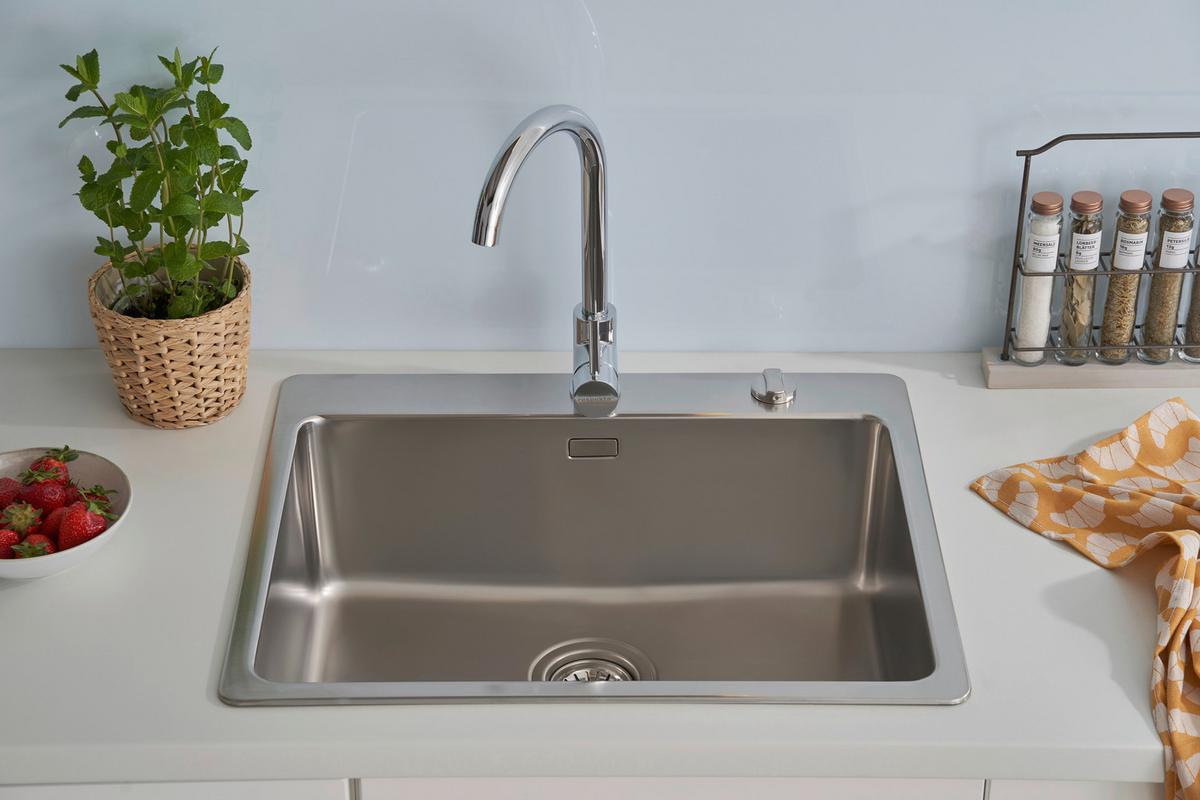 Spüle Respekta Inox Edelstahl Bxt: 60x50 cm - Edelstahlfarben, Trend, Metall (60/22,8/50cm) - Respekta