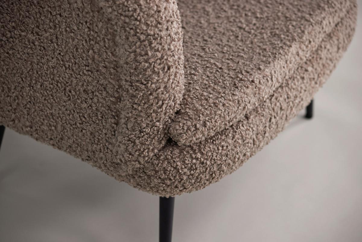 Sessel Nordkoster - Hellbraun/Schwarz, Design, Textil/Metall (81/75/80cm) - Livetastic