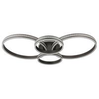 LED-Deckenleuchte Grouni Klar Titanfarben D: 51,5 cm - Klar/Titanfarben, Design, Kunststoff/Metall (51,5/11,4cm) - Globo