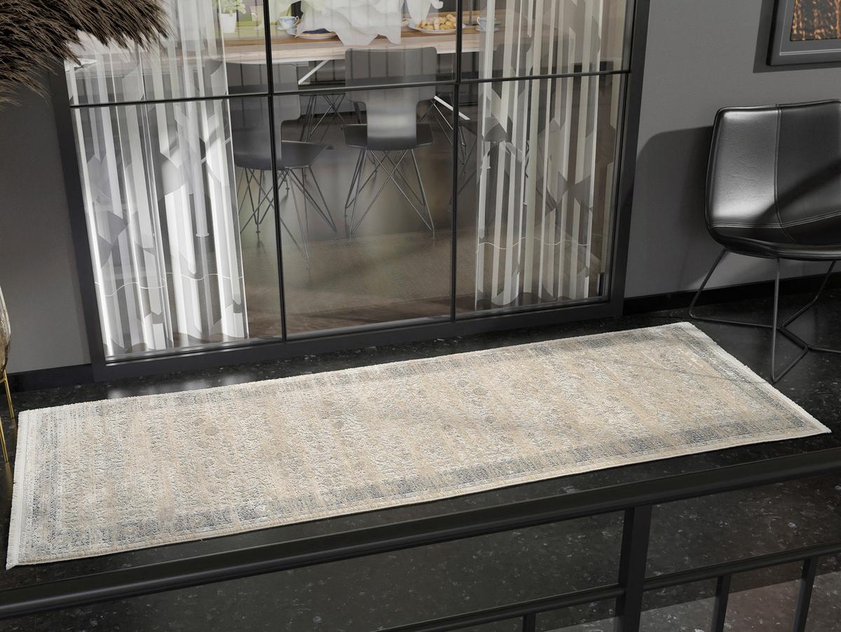 LÄUFER ASCONA - Beige/Grau, KONVENTIONELL, Textil (80/250cm) - Dieter Knoll