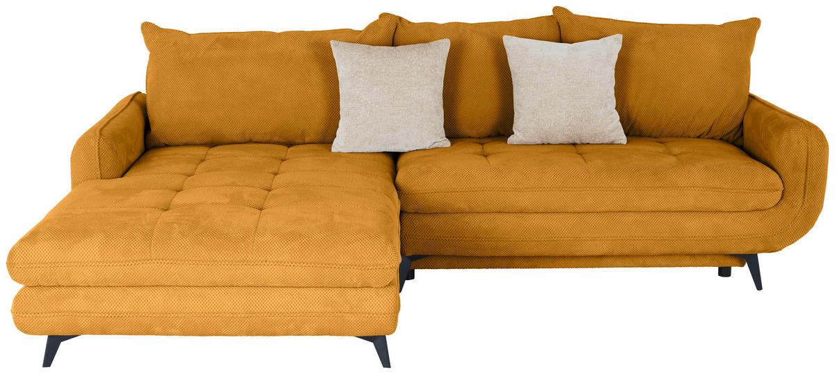 Ecksofa Wave - Beige/Senfgelb, MODERN, Textil (189/266cm)