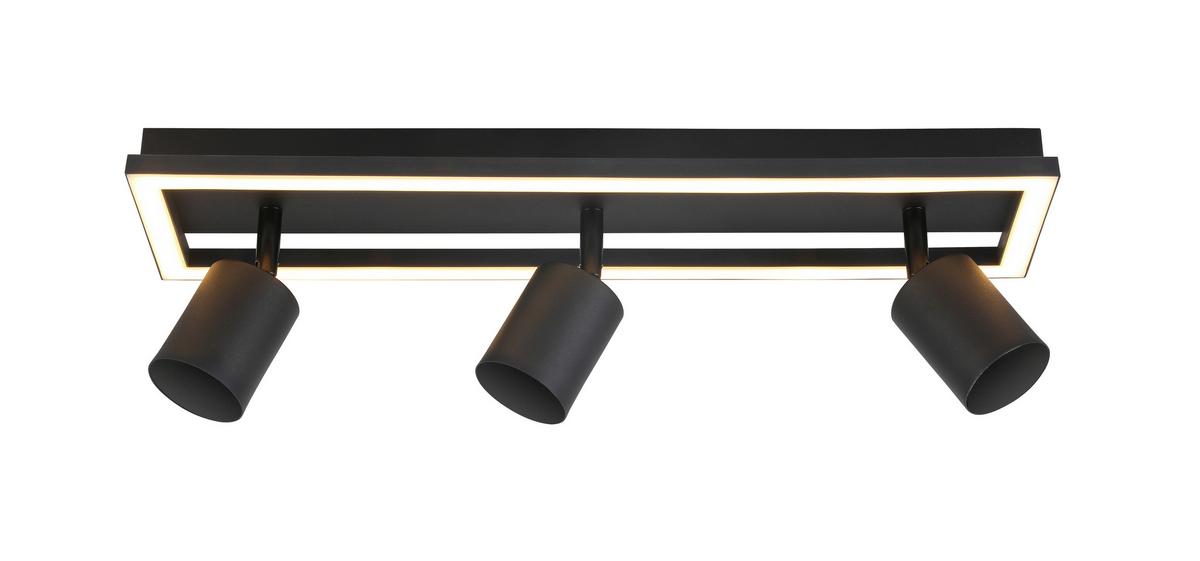 Led-deckenleuchte Conan L: 50 Cm Verstellbare Spotlights - Schwarz, MODERN, Kunststoff/Metall (50/13/15,6cm) - Luca Bessoni