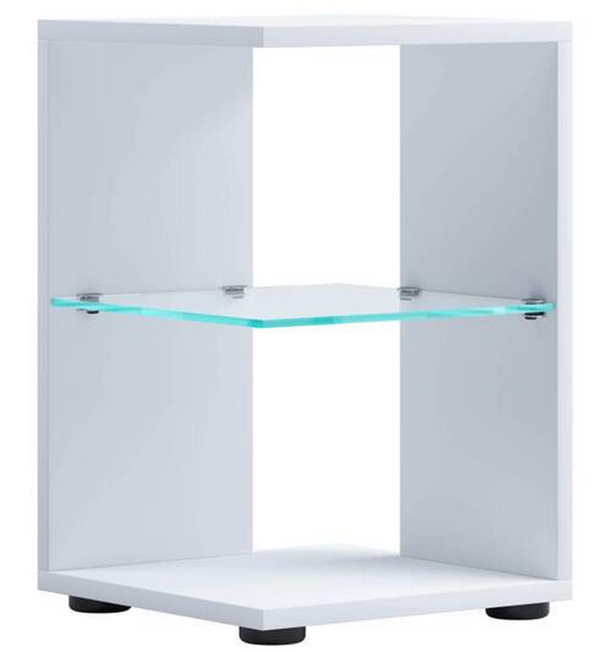 Odkladácí stolek Elani š: 30 cm, bílý - bílá/černá, Moderní, kompozitní dřevo/plast (30/45/30cm) - MID.YOU