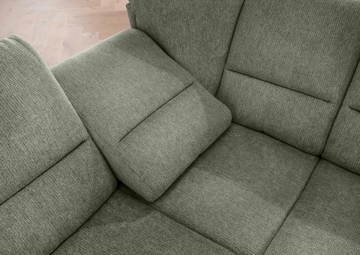 Ecksofa mit Relaxfunktion Parole Dunkelgrün Chenille - Chromfarben/Dunkelgrün, MODERN, Textil (275/236cm) - Livetastic