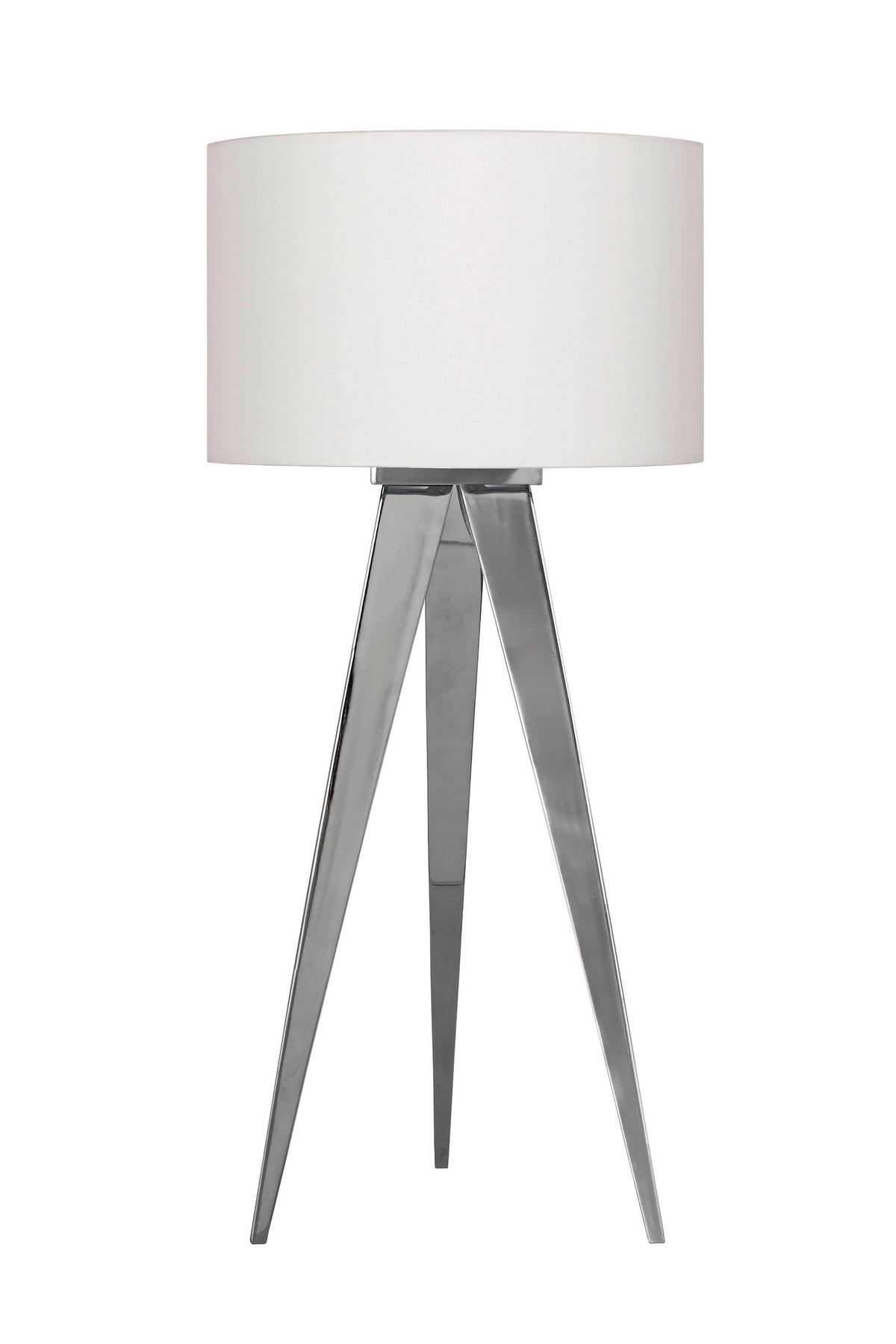 Tischlampe Tripod Chromfarben mit Kippschalter - Chromfarben, Basics, Kunststoff/Metall (61,5/28cm) - Näve