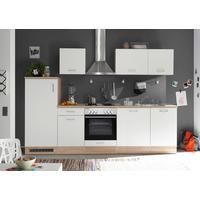 Küchenzeile Economy M. Geräten 280 Cm Weiß/eiche Dekor Modern - Eichefarben/Weiß, Basics, Holzwerkstoff (280cm) - Respekta