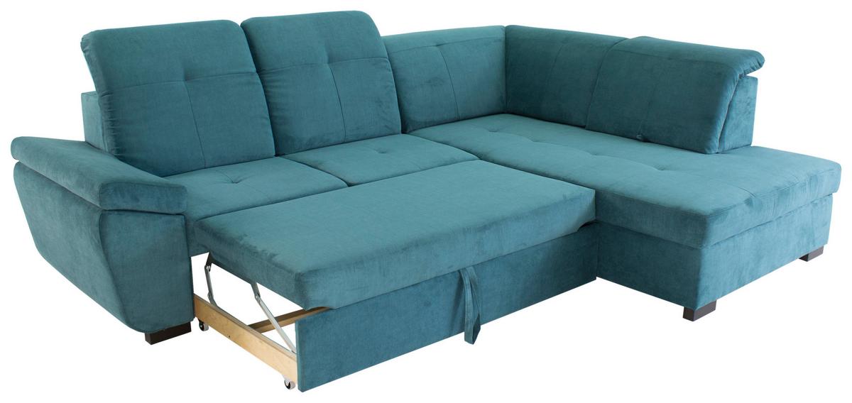 Sarokgarnitúra Vince - kék, Design, textil (280/202cm)